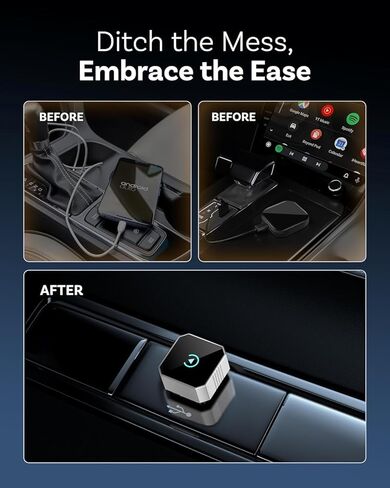محول CarPlay اللاسلكي لأجهزة Apple iPhone وAndroid Auto، 2026 ترقية التوصيل والتشغيل 2 في 1 يحول السلكية إلى محول تشغيل السيارة اللاسلكي، اتصال تلقائي سريع، حجم صغير مع iPhone iOS 10+ in Kuwait