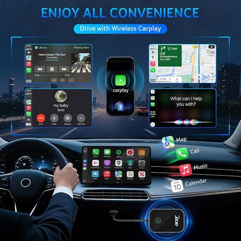 محول Acer Gadget CarPlay اللاسلكي لأجهزة Apple - محول iPhone اللاسلكي Apple CarPlay اللاسلكي ترقية CarPlay السلكية إلى اللاسلكية لمكالمات ورسائل التنقل بالموسيقى بسلاسة in Saudi Arabia