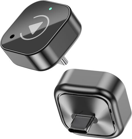 محول USB-C اللاسلكي CarPlay & Android Auto، دونجل إضافي يحول CarPlay السلكي من المصنع/Android Auto إلى لاسلكي (أسود لامع، USB-C) in Kuwait