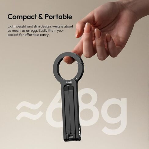 ULANZI MA57 Magnetic Phone Tripod for iPhone - Portable Mini Tripod for MagSafe Pocket Cell Phone Stand, Strong Magnet Quick Mount Foldable Hook Compatible with iPhone 17 16 15 14 13 12 Series, Black in Saudi Arabia