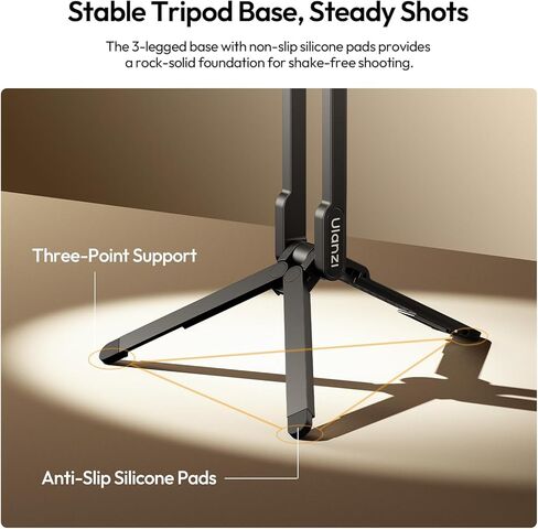ULANZI MA57 Magnetic Phone Tripod for iPhone - Portable Mini Tripod for MagSafe Pocket Cell Phone Stand, Strong Magnet Quick Mount Foldable Hook Compatible with iPhone 17 16 15 14 13 12 Series, Black in Saudi Arabia