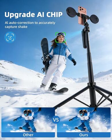 Auto Face Tracking Selfie Stick Tripod for iPhone with Light 360° Rotation That Follows Your Movement 70.9" Camera Tripod Stand with Remote for Content Creator Vlog Live Stream Video Recording in Saudi Arabia