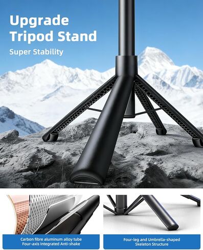 Auto Face Tracking Selfie Stick Tripod for iPhone with Light 360° Rotation That Follows Your Movement 70.9" Camera Tripod Stand with Remote for Content Creator Vlog Live Stream Video Recording in Saudi Arabia