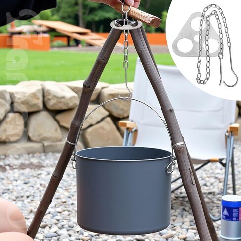 Framendino, 2 Set Stainless Steel Camping Tripod Board With Adjustable Hanging Chain for Outdoor Campfire Cooking in Saudi Arabia