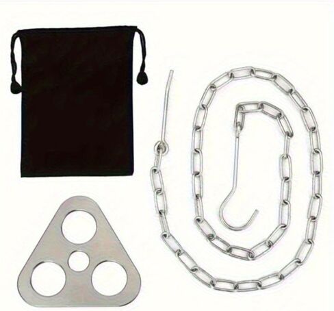 1pc Adjustable Stainless Steel Hanging Pot Stand for Outdoor Cooking, Foldable and Lightweight, Ideal for Camping and Picnics in Saudi Arabia
