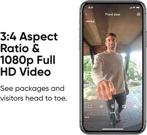 Wyze Video Doorbell (Chime Included), 1080p HD Video, 3:4 Aspect Ratio: 3:4 Head-to-Toe View, 2-Way Audio, Night Vision, Hardwired (Renewed) in Saudi Arabia