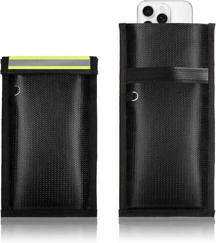2 Pack Faraday Bags for Phones, Anti-Tracking Faraday Pouch, Faraday Phone Case with Reflective Strip, Water Resistant Magnetic Closure Emf Blocker, Blocks 5G, WiFi, GPS, RFID & Bluetooth in Saudi Arabia