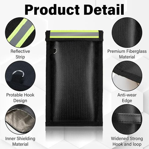 2 Pack Faraday Bags for Phones, Anti-Tracking Faraday Pouch, Faraday Phone Case with Reflective Strip, Water Resistant Magnetic Closure Emf Blocker, Blocks 5G, WiFi, GPS, RFID & Bluetooth in Saudi Arabia