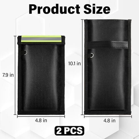 2 Pack Faraday Bags for Phones, Anti-Tracking Faraday Pouch, Faraday Phone Case with Reflective Strip, Water Resistant Magnetic Closure Emf Blocker, Blocks 5G, WiFi, GPS, RFID & Bluetooth in Saudi Arabia