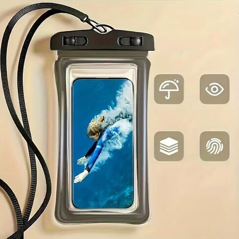 1 pcs Waterproof Phone Pouches, Waterproof Phone Cases for iPhone 15 14 13 12 11 Pro Max, Also for Models Under 7 inches Black in Saudi Arabia