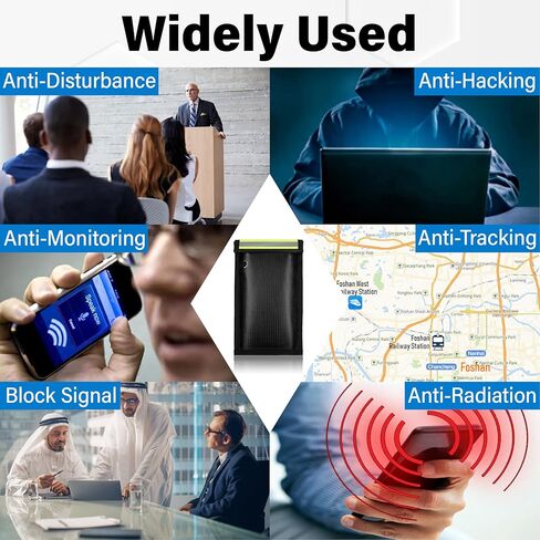 2 Pack Faraday Bags for Phones, Anti-Tracking Faraday Pouch, Faraday Phone Case with Reflective Strip, Water Resistant Magnetic Closure Emf Blocker, Blocks 5G, WiFi, GPS, RFID & Bluetooth in Saudi Arabia