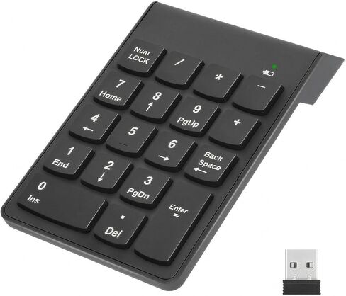 Wireless Number Pad, Numeric Keypad Numpad Keyboard 10 Key USB Keypad Office Accounting Essentials Desktop Computer Laptops Accessories in Saudi Arabia