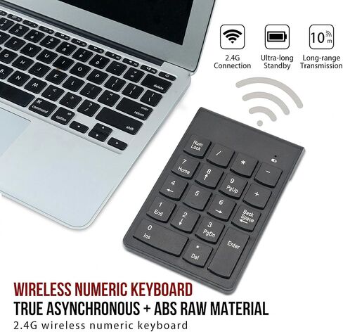 Wireless Number Pad, Numeric Keypad Numpad Keyboard 10 Key USB Keypad Office Accounting Essentials Desktop Computer Laptops Accessories in Saudi Arabia