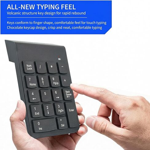 Wireless Number Pad, Numeric Keypad Numpad Keyboard 10 Key USB Keypad Office Accounting Essentials Desktop Computer Laptops Accessories in Saudi Arabia