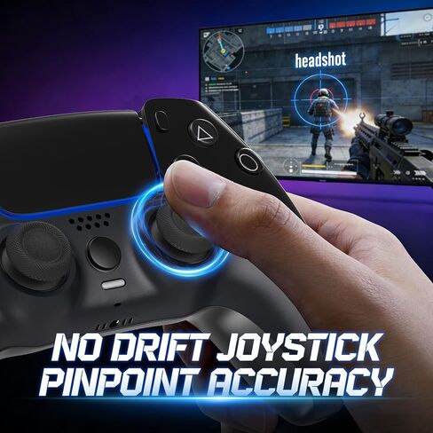 Were66 Wireless for PS5 Controller,Remote Control for PS5 Pro Slim,Dual Hall Effect Anti Drift Joystick Sense Controler 1000Hz Polling Rate,Low Latency Ergonomic Gaming Manette,Black in Saudi Arabia