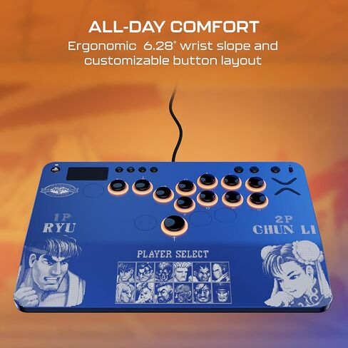 عصا القتال Turtle Beach Victrix Pro KO Leverless Fight Stick: Street Fighter II (إصدار البطل) - Capcom وPlayStation مرخصة رسميًا لأجهزة PS4 وPS5 والكمبيوتر الشخصي - مفاتيح RGB قابلة للتبديل السريع، مريحة in Saudi Arabia
