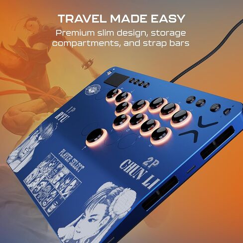 عصا القتال Turtle Beach Victrix Pro KO Leverless Fight Stick: Street Fighter II (إصدار البطل) - Capcom وPlayStation مرخصة رسميًا لأجهزة PS4 وPS5 والكمبيوتر الشخصي - مفاتيح RGB قابلة للتبديل السريع، مريحة in Saudi Arabia