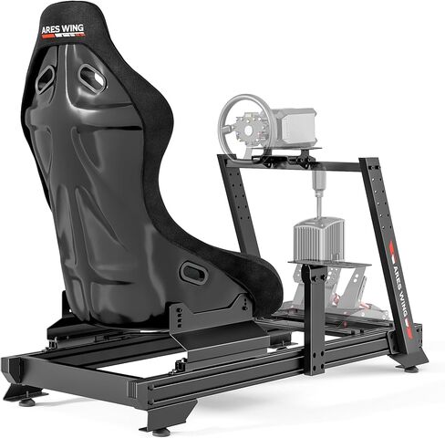 ARES WING Sim Racing Cockpit with Racing Seat, 8040 Aluminum Profile, Fully Adjustable, Compatible with Thrustmaster/Fanatec/Moza/Logitech (Wheel, Pedals and Shifter Not Included) in Saudi Arabia