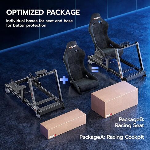 ARES WING Sim Racing Cockpit with Racing Seat, 8040 Aluminum Profile, Fully Adjustable, Compatible with Thrustmaster/Fanatec/Moza/Logitech (Wheel, Pedals and Shifter Not Included) in Saudi Arabia