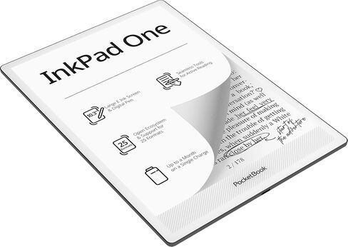 PocketBook InkPad One | 10.3" E Ink Screen and Stylus for Active Reading | Essential Tools for Note-Taking | Bluetooth & Text-to-Speech Support | SMARTlight | 25 formats Support | Aluminum Frame in Saudi Arabia