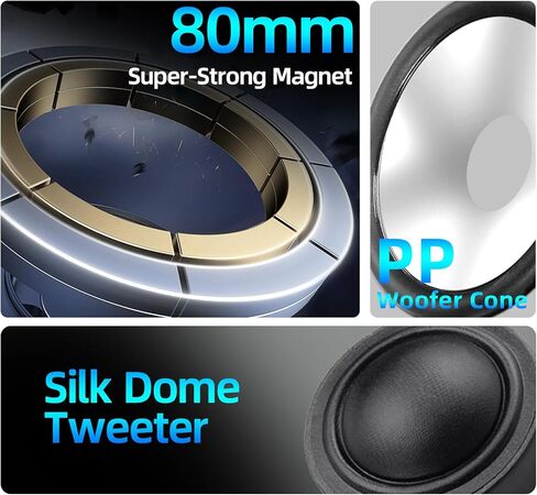 مكبرات صوت بحرية 6.5 بوصة بقدرة 800 وات، مكبرات صوت ستيريو IP-X6 مقاومة للماء مع مصابيح LED، صوت محوري ثنائي الاتجاه، مكبر صوت Y35، مقاوم للأشعة فوق البنفسجية ورذاذ الملح (زوج، أبيض) in Kuwait