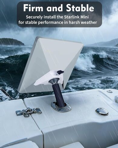 Starlink Mini Rod Holder Mount, Marine-Grade 316 Stainless Steel Boat Mount with Pipe Adapter for Starlink Mini Antenna – Perfect for Boats, Yachts, Sailboats, Trawlers & RVs in Saudi Arabia