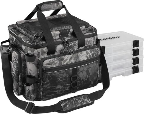 Rabjen Fishing Tackle Bag with Rod Holders & Cooler Main Compartment – Large Capacity Fishing Bag for Organized Gear Storage in Kuwait