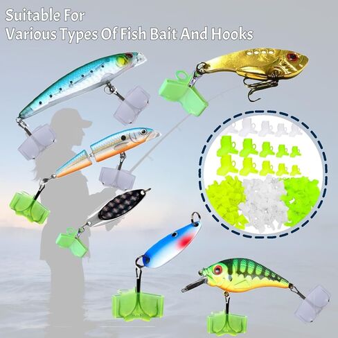 375 Pcs Treble Hook Covers Assorted Sizes - Fishing Hook Protector Safety Bonnets Guards, Spring Design Hollow Construction Tangles Free for Fishing Lures in Saudi Arabia
