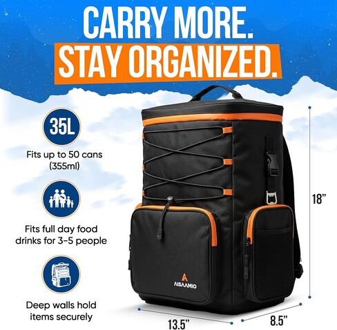 Cooler Backpack Insulated Waterproof 35L – Backpack Coolers Insulated Leak Proof for Men & Women – Soft Ice Chest Backpack Cooler for Beach, Camping, Hiking & Travel in Saudi Arabia