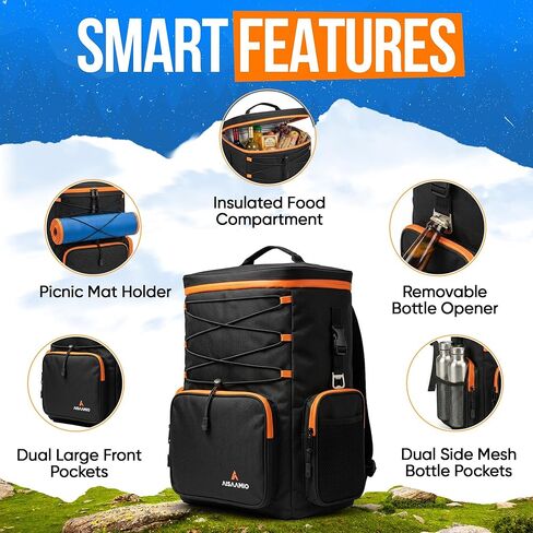 Cooler Backpack Insulated Waterproof 35L – Backpack Coolers Insulated Leak Proof for Men & Women – Soft Ice Chest Backpack Cooler for Beach, Camping, Hiking & Travel in Saudi Arabia