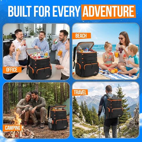 Cooler Backpack Insulated Waterproof 35L – Backpack Coolers Insulated Leak Proof for Men & Women – Soft Ice Chest Backpack Cooler for Beach, Camping, Hiking & Travel in Saudi Arabia