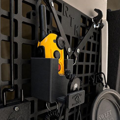 SparkDog GrabNGo E-Collar Dock Crate-Mounted Holder for E-Collar Remote & Strap, Clickers, Collars, Leashes Compatible with RuffLand Kennels, Durable K9 Accessory for Dogs, Made in USA (Black) in Saudi Arabia