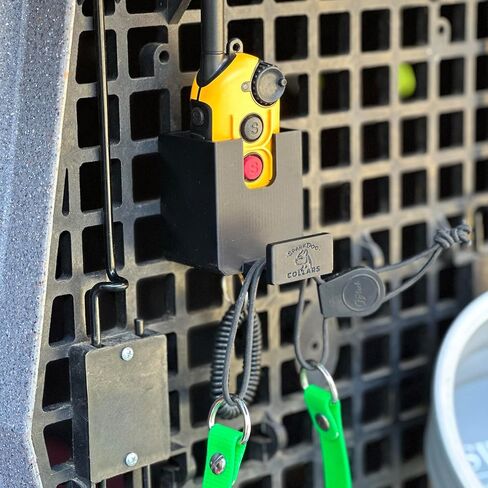 SparkDog GrabNGo E-Collar Dock Crate-Mounted Holder for E-Collar Remote & Strap, Clickers, Collars, Leashes Compatible with RuffLand Kennels, Durable K9 Accessory for Dogs, Made in USA (Black) in Saudi Arabia