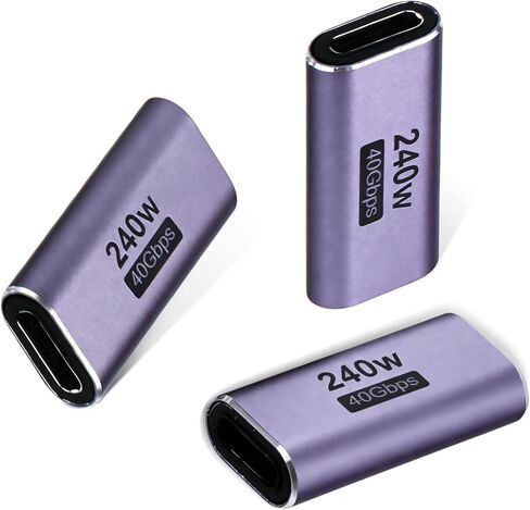 3 حزم محول USB C أنثى إلى أنثى، وصلة USB C إلى USB C تدعم الشحن بقوة 240 وات ونقل البيانات بسرعة 40 جيجابت في الثانية، ومخرج فيديو 8K@60 هرتز من النوع C متوافق مع أجهزة MacBook وiPad وThunderbolt 4/3 in Kuwait