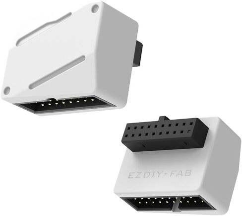 EZDIY-FAB USB 3.2 Gen 1 19-Pin 90 درجة L-شكل محول، اللوحة الأم USB 3.0 محول رأس داخلي، 19-Pin ذكر إلى أنثى محول للوحة الأمامية USB-A، أبيض -STD in Saudi Arabia