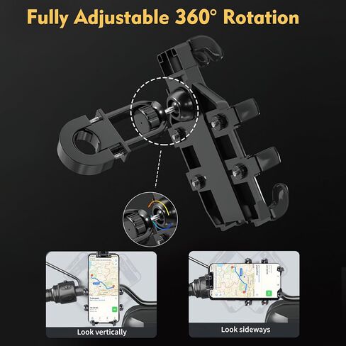 Bike Phone Holder Handlebar, Motorcycle Phone Holder, Bike Phone Mount, Bike Accessories, Anti-Shake&Camera Friendly, Compatible with iPhone, Samsung and All 4.7" to 7.2" Smartphones in Saudi Arabia