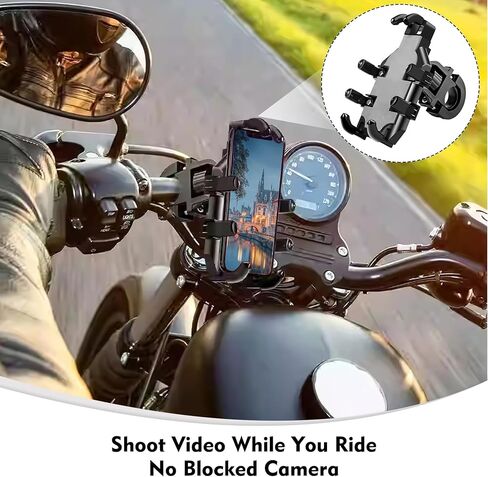 Bike Phone Holder Handlebar, Motorcycle Phone Holder, Bike Phone Mount, Bike Accessories, Anti-Shake&Camera Friendly, Compatible with iPhone, Samsung and All 4.7" to 7.2" Smartphones in Saudi Arabia