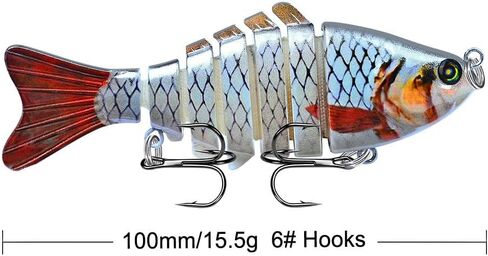 Fishing Lure with Treble Hook – Easy Catch: Wiggling, Vibrating, Rattling with Noise,Heavy-Duty Fiber Joint, Jointed Swimbait for Bass, Trout, Crappie – Ideal for Family Fishing in Saudi Arabia