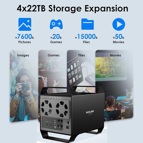 Wavlink Dual Bay Druct Offctive Station ، USB 3.0 إلى SATA I/II/III لمدة 2.5 أو 3.5 بوصة ، SSD ، الدعم الاستنساخ في وضع عدم الاتصال والنسخ الاحتياطي ، UASP 6GBPS [2x16TB دعم] in Kuwait