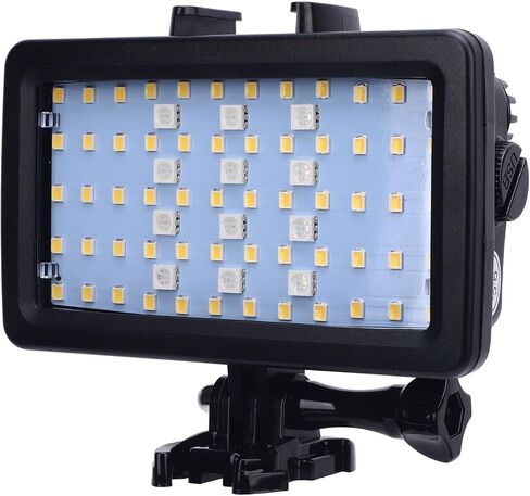 مصباح فيديو LED تحت الماء من بوميا RGB ضوء غوص، درجة حرارة اللون 5000-6000 كلفن، 130 قدم، محمول مع بطارية 3000 مللي أمبير في الساعة للتصوير الفوتوغرافي والفيديو in Kuwait