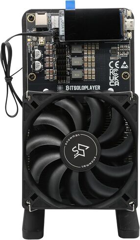 جهاز تعدين البيتكوين NerdQaxe++، 4.8TH/s BM1370 *4 شرائح ASIC، جهاز تعدين BTC للاستخدام المنزلي، آلة تعدين تشفير منفردة مفتوحة المصدر، إشارة 2.4 جيجا، شاشة LCD، مروحة تبريد الهواء، مصدر طاقة in Kuwait