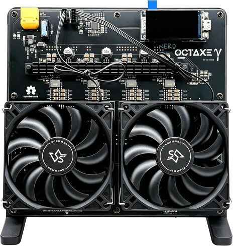 جهاز تعدين Bitcoin من NerdOCTaxe، جهاز تعدين ASIC محدث بكفاءة 9.6TH/s 16.6J/TH، طاقة منخفضة 160 وات، إشارة 2.4G وآلة تشفير مفتوحة المصدر بمروحة مزدوجة هادئة لتعدين BTC in Kuwait