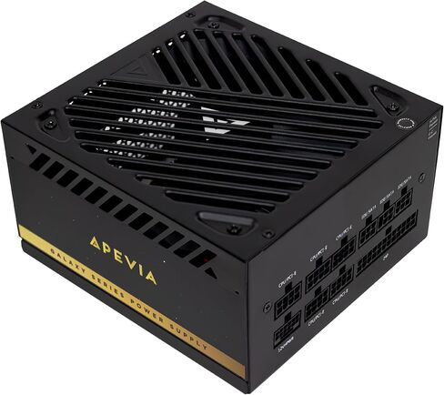 Apevia Galaxy 1000W 80+ Gold ATX 3.1 وحدة PSU للألعاب المعيارية بالكامل، PCIe 5.1 600W 12VHPWR، أغطية يابانية، مروحة FDB صامتة 135 مم، مصدر طاقة عالي القوة لسلسلة RTX 5070/5080/5090/40 وبناء وحدة معالجة الرسومات المزدوجة in Saudi Arabia