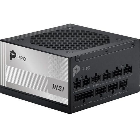MSI PRO A1000PL PCIE5، مصدر طاقة للألعاب 1000 واط، 80+ بلاتينيوم، كابلات 12V-2x6، مكثف من فئة الخادم، ATX 3.1 وPCIe 5.1 جاهز، منخفض الضوضاء، كابلات سترة منقوشة، ضمان 7 سنوات in Saudi Arabia