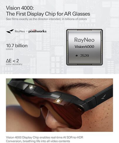 نظارات RayNeo Air 4 Pro AR وحزمة HDMI 2.0، تدعم HDR10 in Kuwait