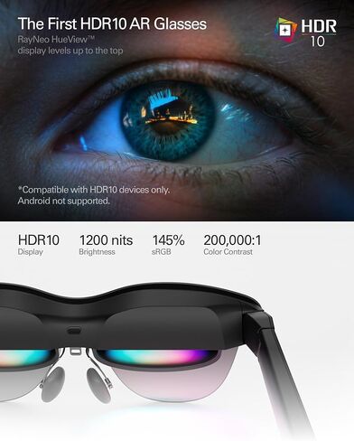نظارات RayNeo Air 4 Pro AR وحزمة HDMI 2.0 وأنبوب الصوت، تدعم HDR10 in Kuwait