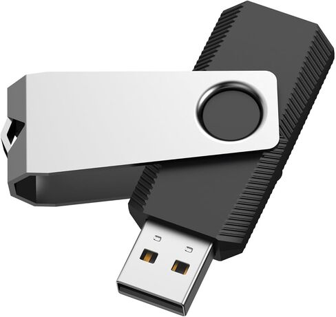 RAOYI 32GB USB 2.0 Flash Drive Swivel Metal Memory Stick Thumb Drive for Data Storage (Black) in Saudi Arabia