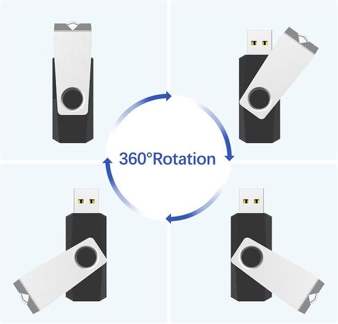 RAOYI 32GB USB 2.0 Flash Drive Swivel Metal Memory Stick Thumb Drive for Data Storage (Black) in Saudi Arabia