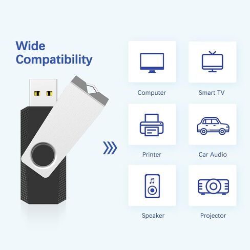 RAOYI 32GB USB 2.0 Flash Drive Swivel Metal Memory Stick Thumb Drive for Data Storage (Black) in Saudi Arabia