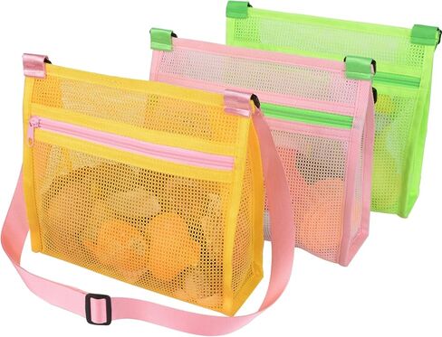 MUYIZI Shell Bag Shell Collecting Bag Sea Shell Bag, Shell Bag for Picking Up Shell Collecting Bags for Kids ( A Set of 4 ,Only Shell Bags) (Blue+Orange) in Saudi Arabia